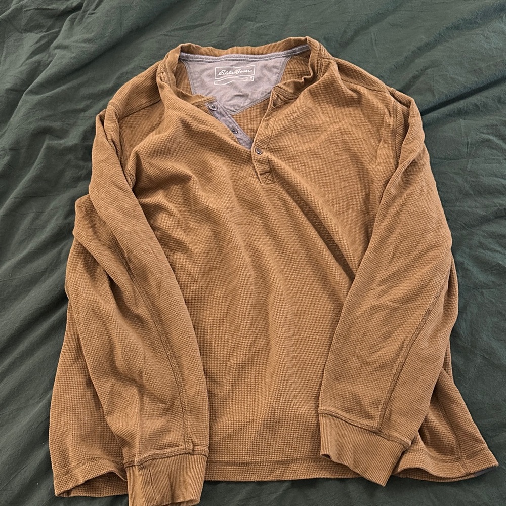 Eddie Bauer Tan Henley Shirt
